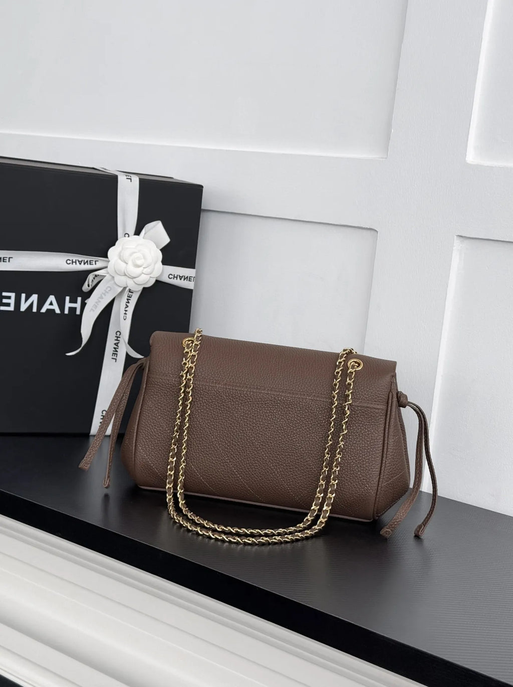 Chanel Large Flap Bag, AS6427 Calfskin Coffee