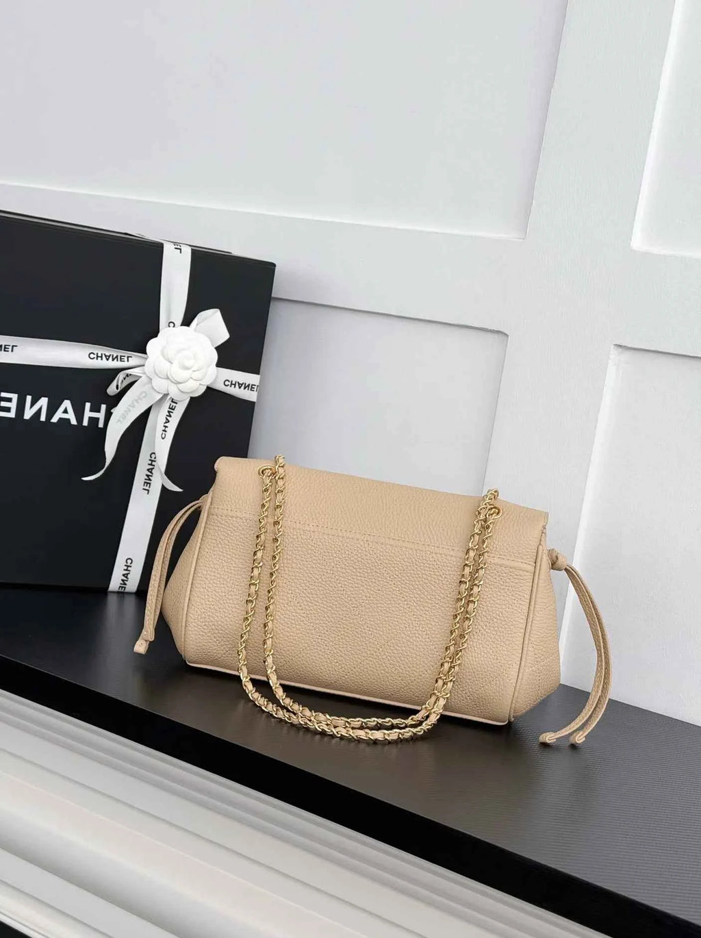 Chanel Large Flap Bag, AS6427 Calfskin Apricot