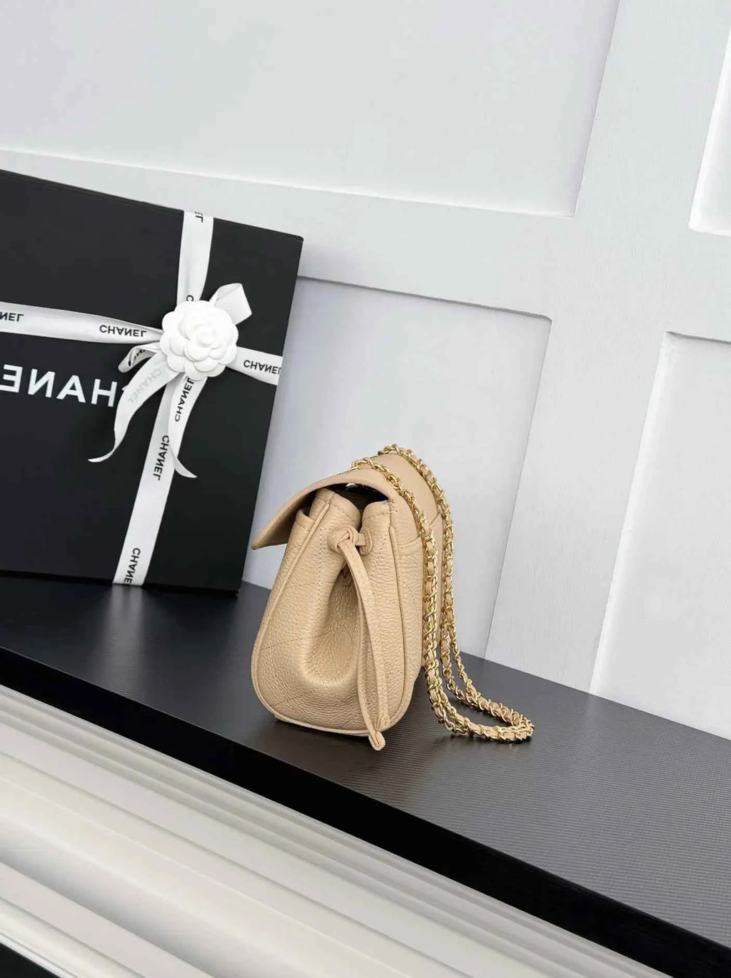 Chanel Large Flap Bag, AS6427 Calfskin Apricot