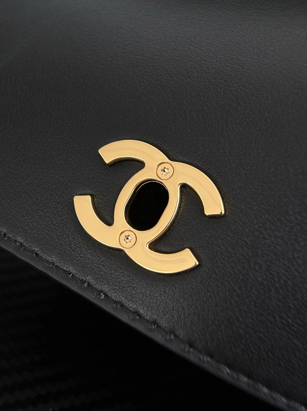 Chanel Large Flap Bag, AS6427 Calfskin Black Cotton