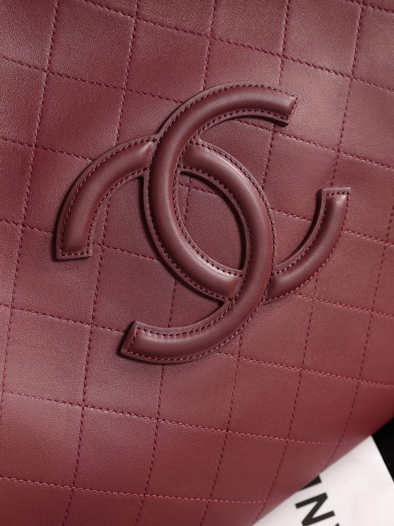 Chanel Large Shopping Bag, AS6201 Calfskin Burgundy