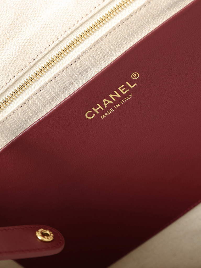 Chanel Large Shopping Bag, AS6201 Calfskin Burgundy