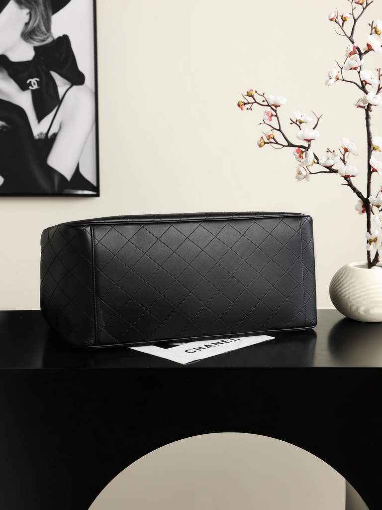 Chanel Large Shopping Bag, AS6201 Calfskin Black