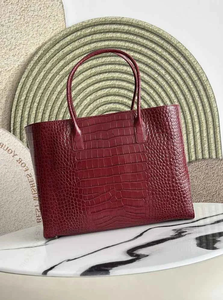 Chanel Large Shopping Bag, AS6239 Crocodile Red