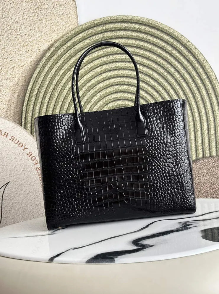 Chanel Large Shopping Bag, AS6239 Crocodile Black