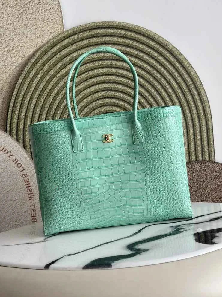 Chanel Large Shopping Bag, AS6239 Crocodile Blue