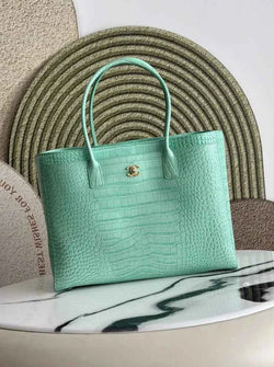Chanel Large Shopping Bag, AS6239 Crocodile Blue