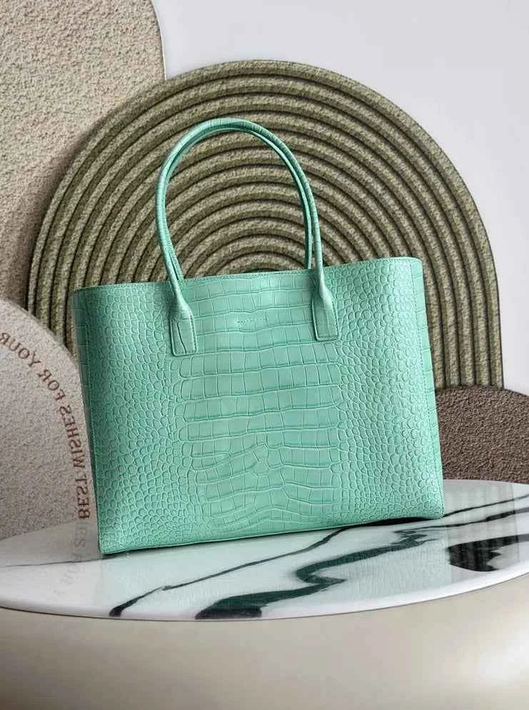 Chanel Large Shopping Bag, AS6239 Crocodile Blue