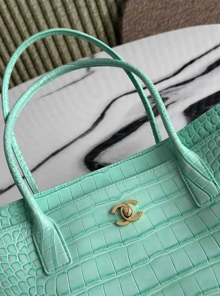 Chanel Large Shopping Bag, AS6239 Crocodile Blue