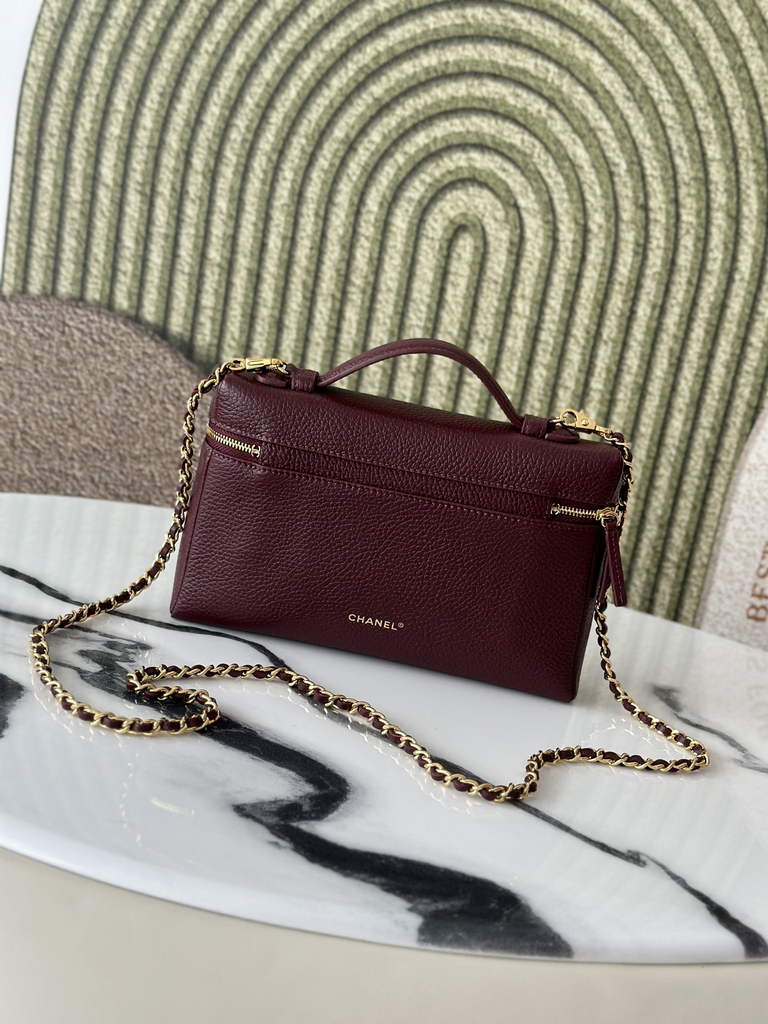 Chanel Large Vanity with chain, AP5347 Calfskin Burgundy
