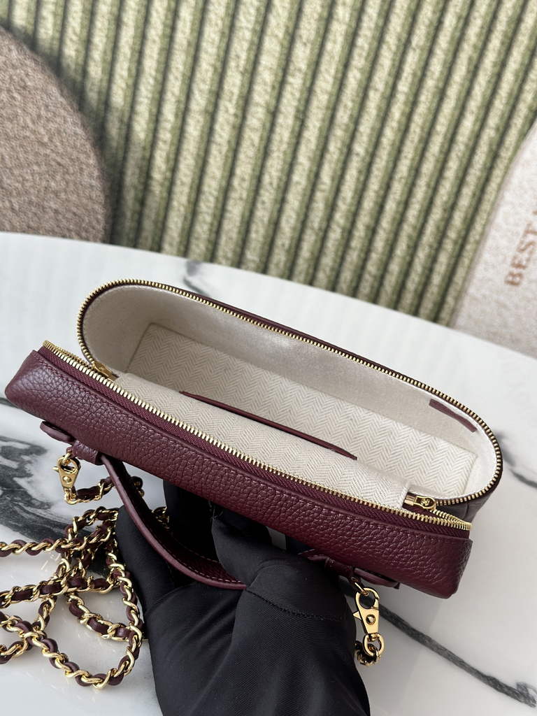 Chanel Large Vanity with chain, AP5347 Calfskin Burgundy
