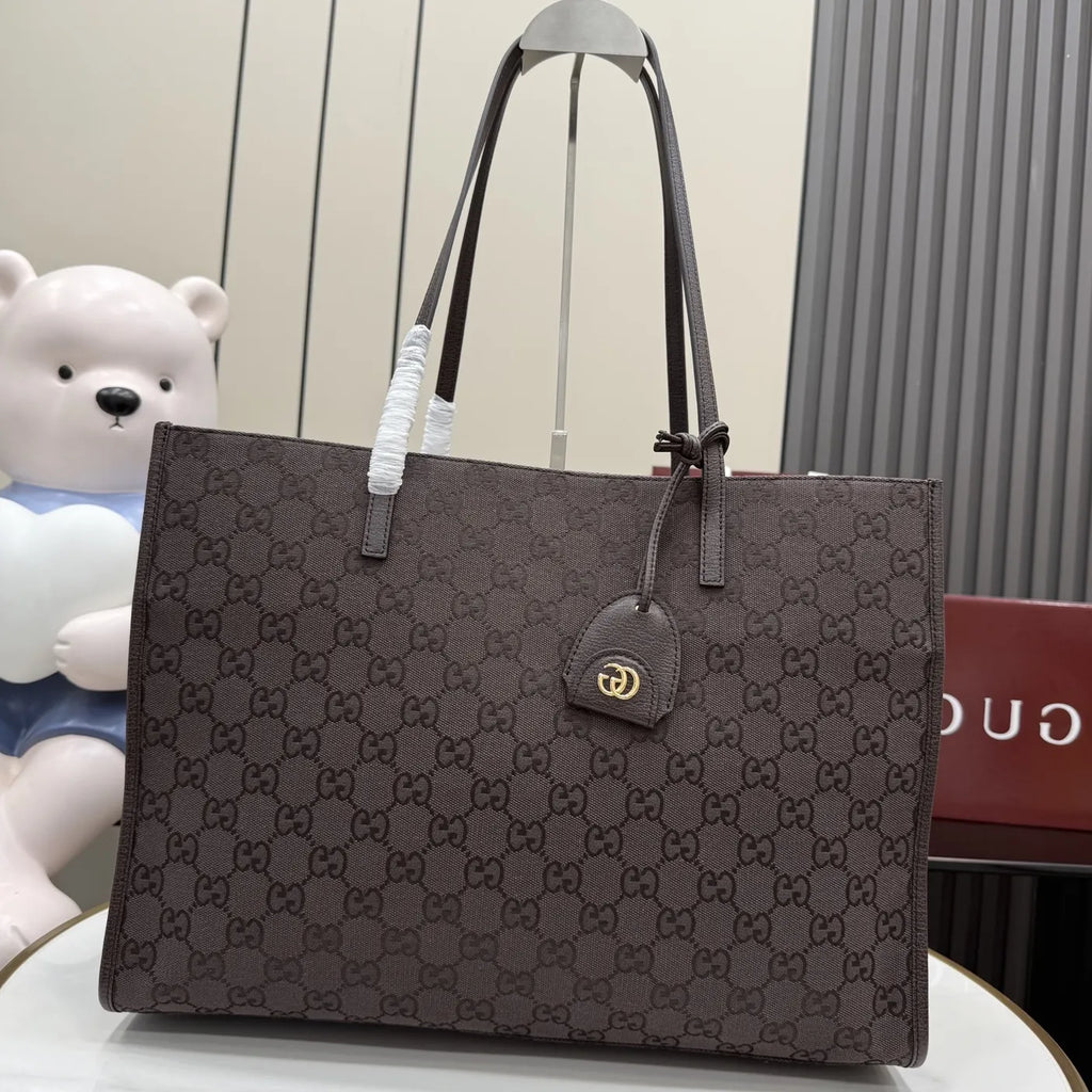Gucci Londra large tote bag, 875056 coffee GG canvas