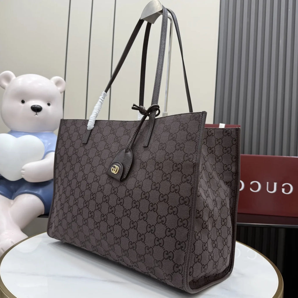 Gucci Londra large tote bag, 875056 coffee GG canvas
