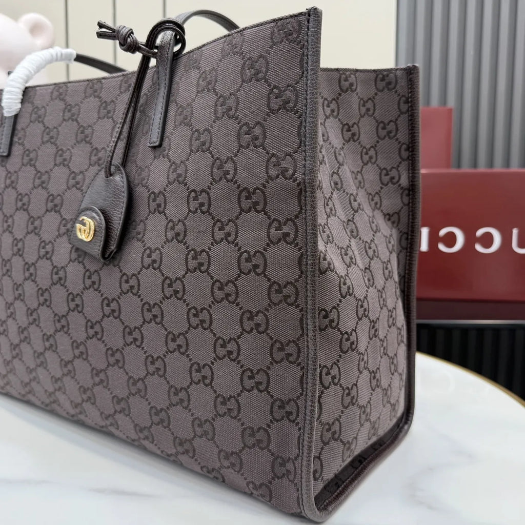 Gucci Londra large tote bag, 875056 coffee GG canvas