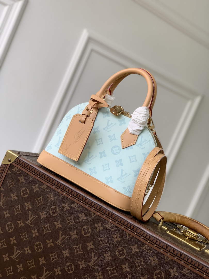 Louis Vuitton Alma BB M27526 Blue Coated canvas Gold Hardware - Default Title - View 1