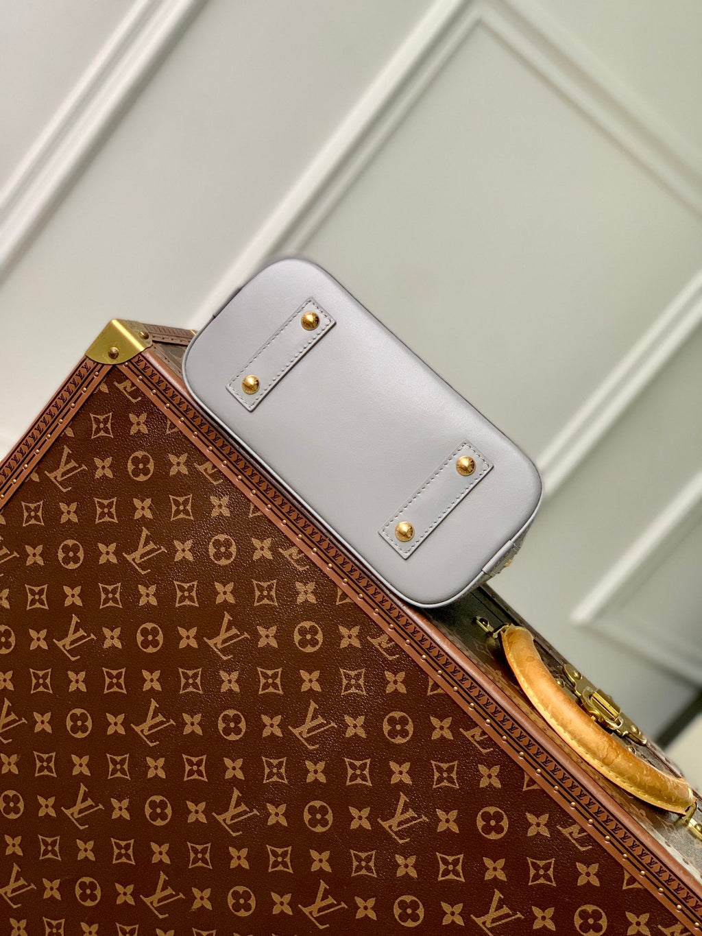 Louis Vuitton Alma BB M12561 Gray Calfskin leather Gold Hardware - Default Title - View 4