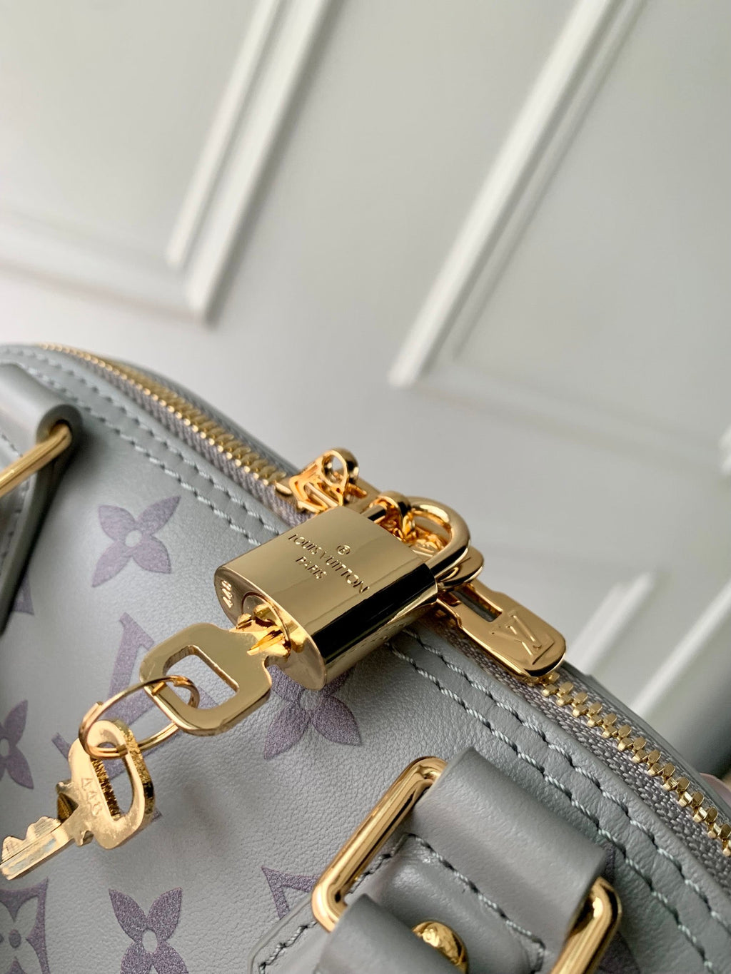 Louis Vuitton Alma BB M12561 Gray Calfskin leather Gold Hardware - Default Title - View 7
