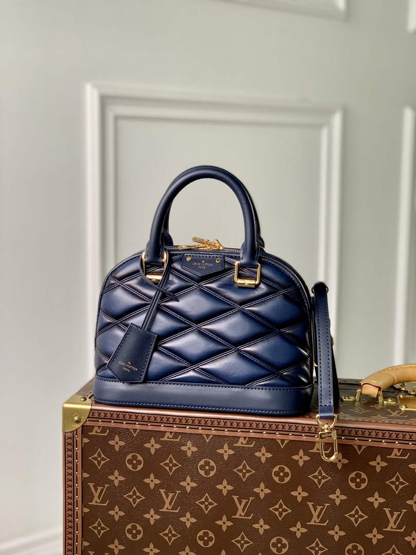 Louis Vuitton Alma BB M23666 Navy Blue Lamb leather Gold Hardware - Default Title - View 1
