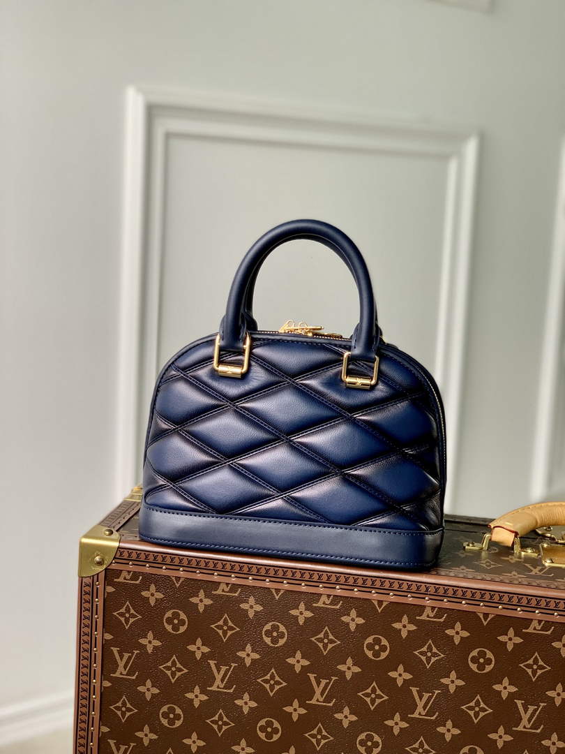 Louis Vuitton Alma BB M23666 Navy Blue Lamb leather Gold Hardware - Default Title - View 2