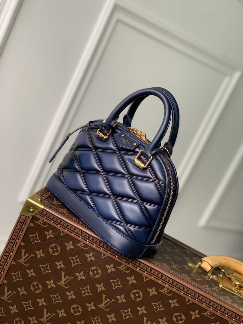 Louis Vuitton Alma BB M23666 Navy Blue Lamb leather Gold Hardware - Default Title - View 3