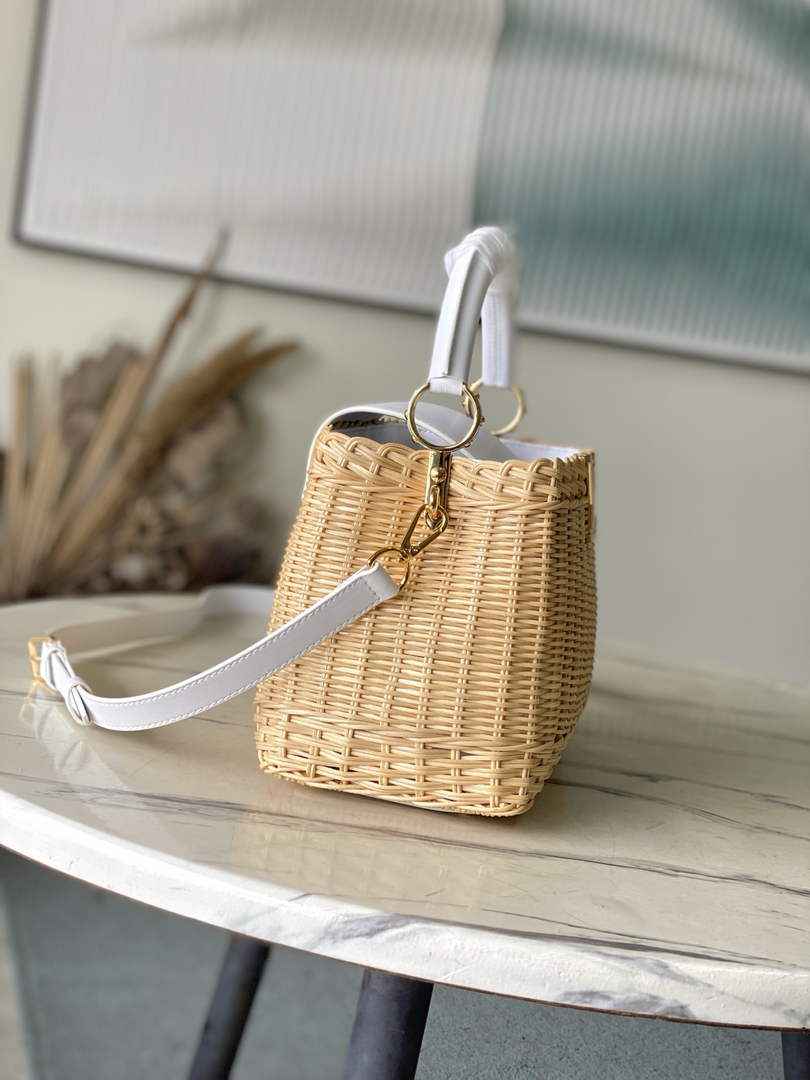 Louis Vuitton Capucines BB Bag, M26025 White Rattan and cowhide leather - Default Title - View 2