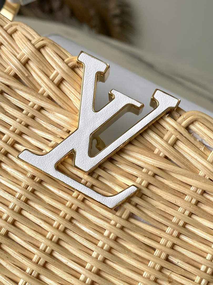 Louis Vuitton Capucines BB Bag, M26025 White Rattan and cowhide leather - Default Title - View 5