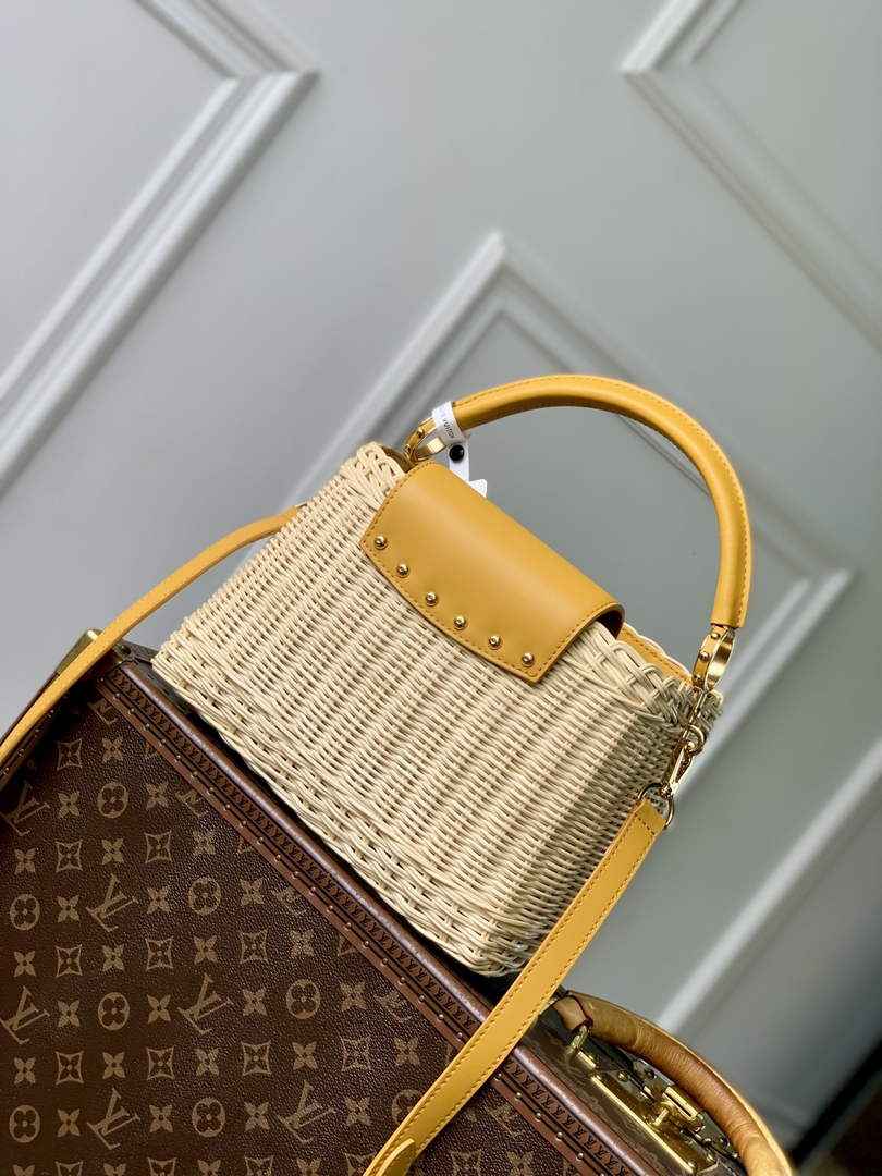 Louis Vuitton Capucines BB Bag, M24976 Yellow Rattan and cowhide leather - Default Title - View 3
