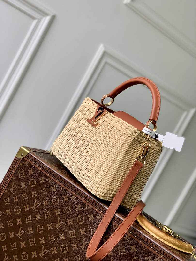 Louis Vuitton Capucines BB Bag, M26025 Brown Rattan and cowhide leather - Default Title - View 2