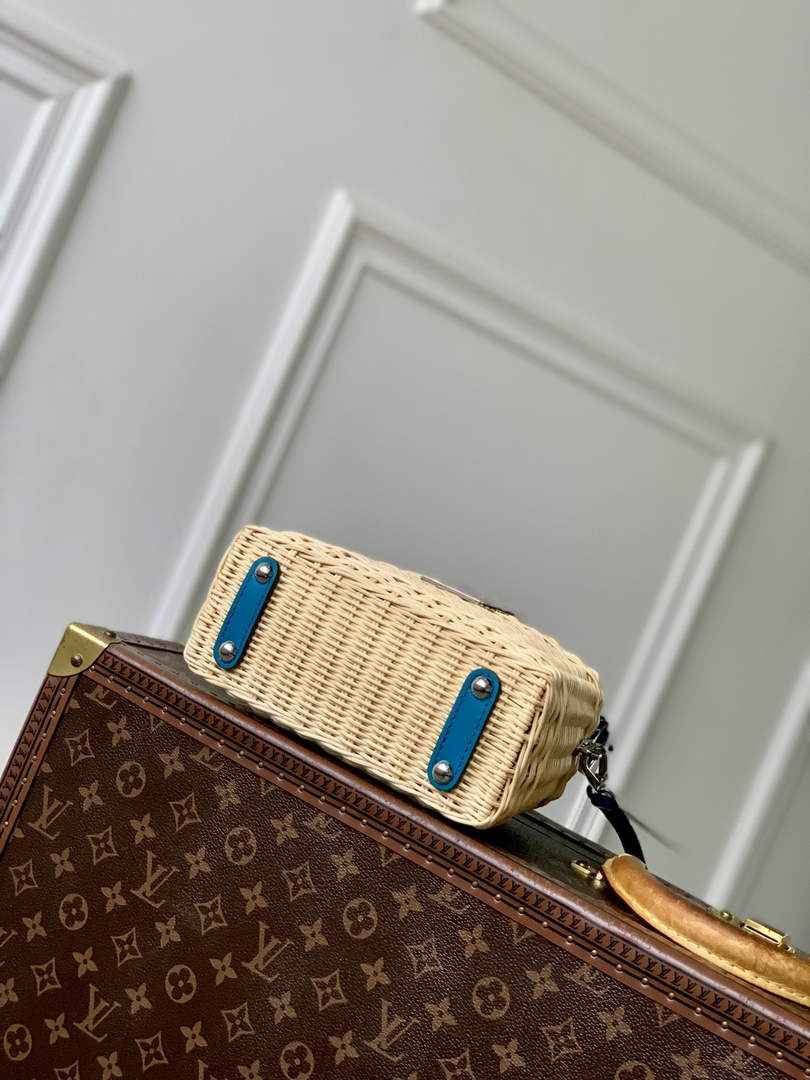 Louis Vuitton Capucines Mini Bag, M11798 Blue Crocodile and Rattan - Default Title - View 4