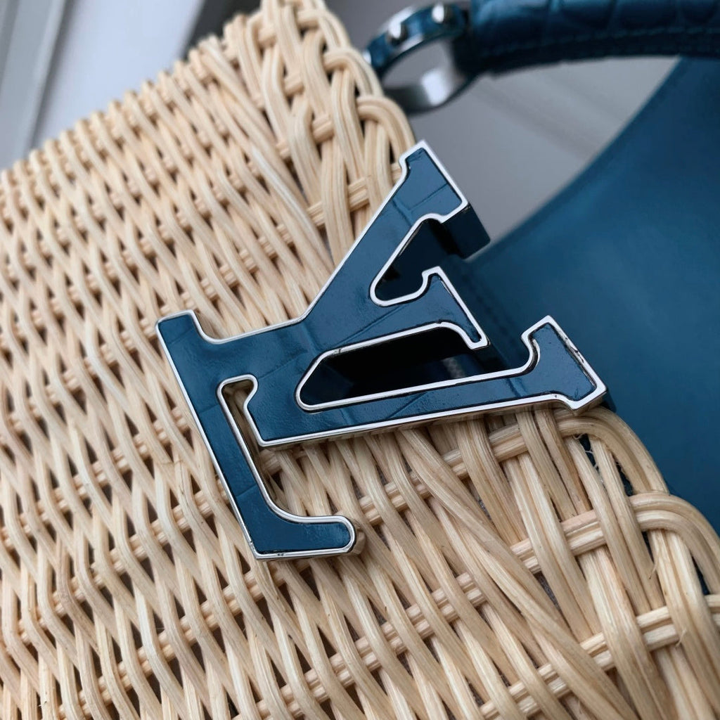 Louis Vuitton Capucines Mini Bag, M11798 Blue Crocodile and Rattan - Default Title - View 5