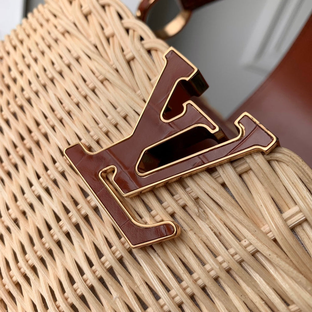 Louis Vuitton Capucines BB Bag, N88126 Brown Crocodile and Rattan - Default Title - View 6