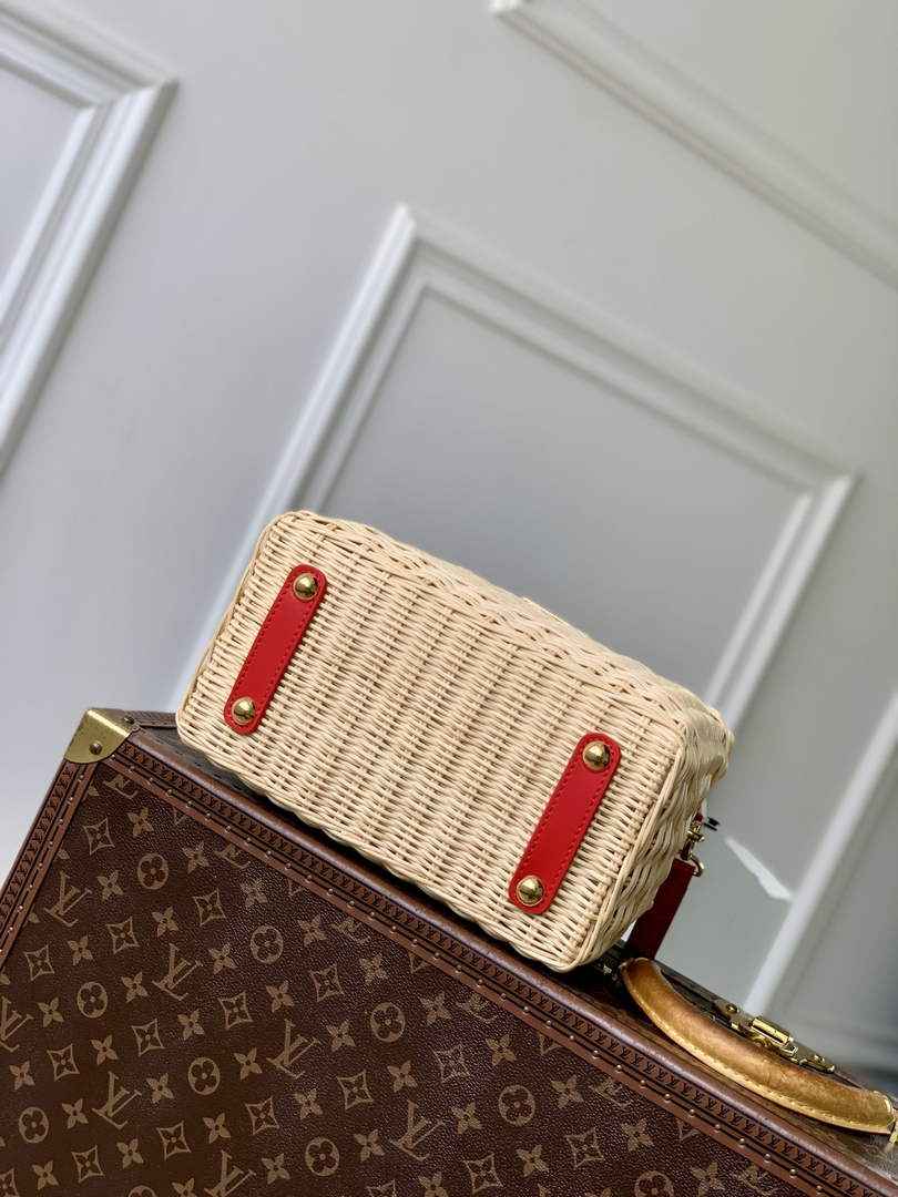 Louis Vuitton Capucines BB Bag, N88126 Red Crocodile and Rattan - Default Title - View 4