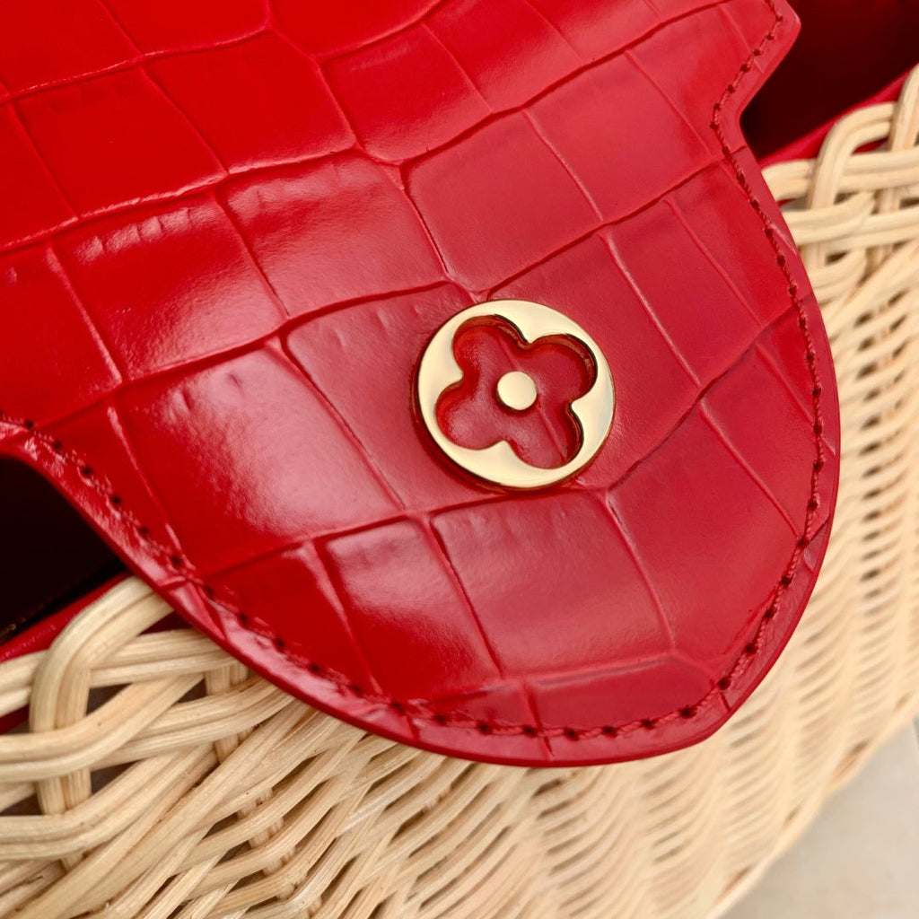 Louis Vuitton Capucines BB Bag, N88126 Red Crocodile and Rattan - Default Title - View 5