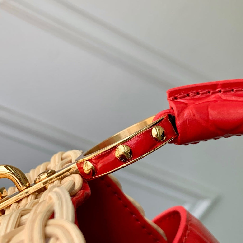 Louis Vuitton Capucines BB Bag, N88126 Red Crocodile and Rattan - Default Title - View 7