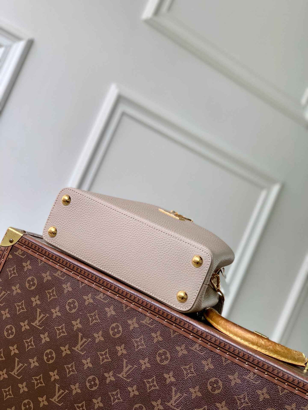 Louis Vuitton Capucines BB Bag, N89369 In Gray Taurillon Leather - Default Title - View 4