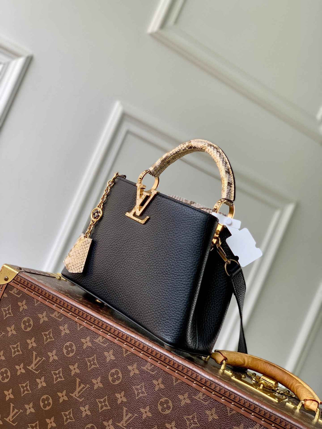 Louis Vuitton Capucines BB Bag, N89369 In Black Taurillon Leather - Default Title - View 2