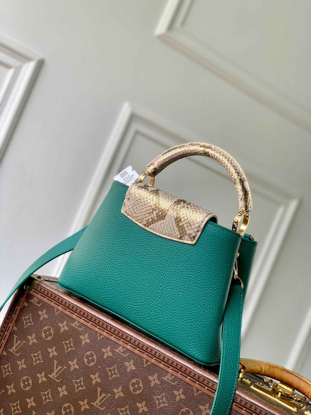 Louis Vuitton Capucines BB Bag, N89369 In Green Taurillon Leather - Default Title - View 3