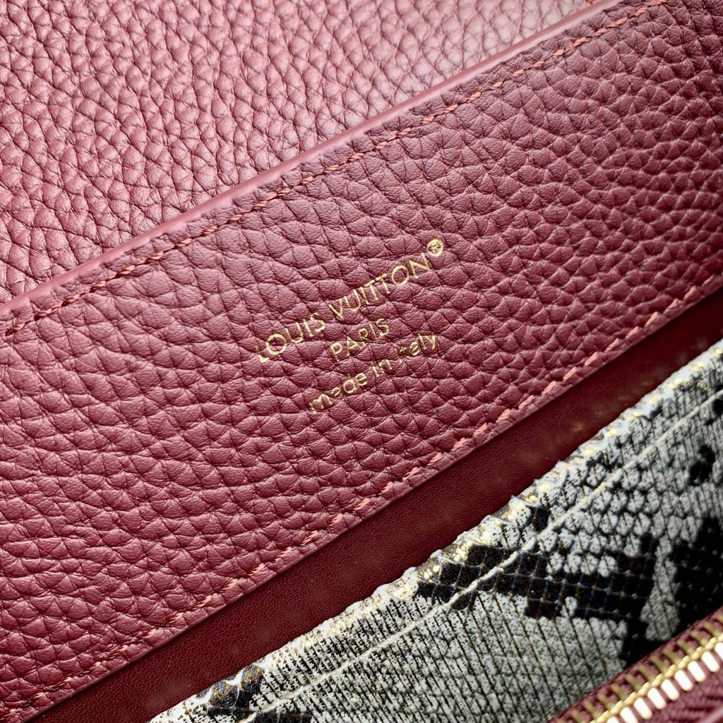 Louis Vuitton Capucines BB Bag, N89369 In Dark Red Taurillon Leather - Default Title - View 8