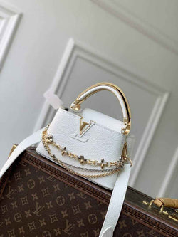 Louis Vuitton Capucines East-West Mini, M26345 In White Taurillon Leather - Default Title - View 1