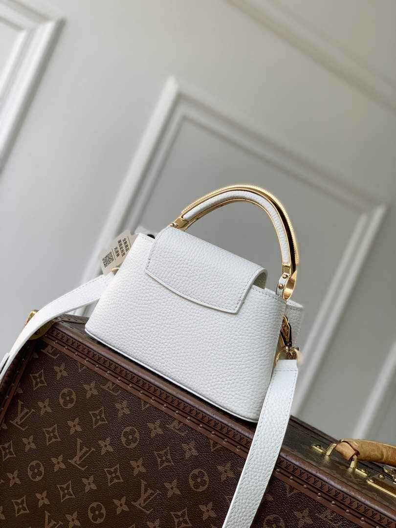 Louis Vuitton Capucines East-West Mini, M26345 In White Taurillon Leather - Default Title - View 3