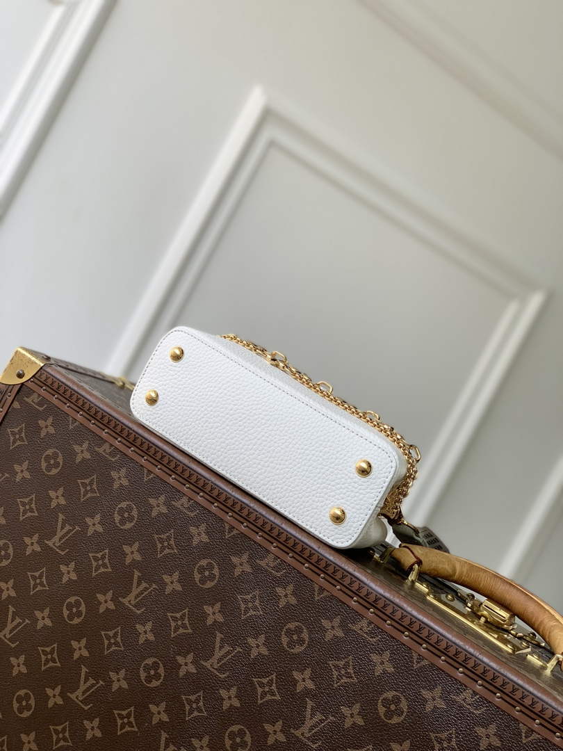 Louis Vuitton Capucines East-West Mini, M26345 In White Taurillon Leather - Default Title - View 4