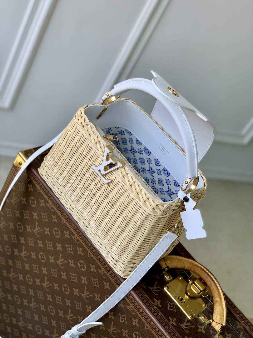 Louis Vuitton Capucines BB Bag, M29501 Blue Rattan and cowhide leather - Default Title - View 5