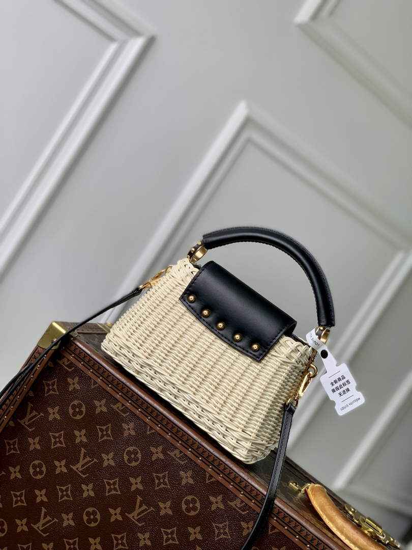 Louis Vuitton Capucines Mini Bag, M26003 Black Rattan and cowhide leather - Default Title - View 3