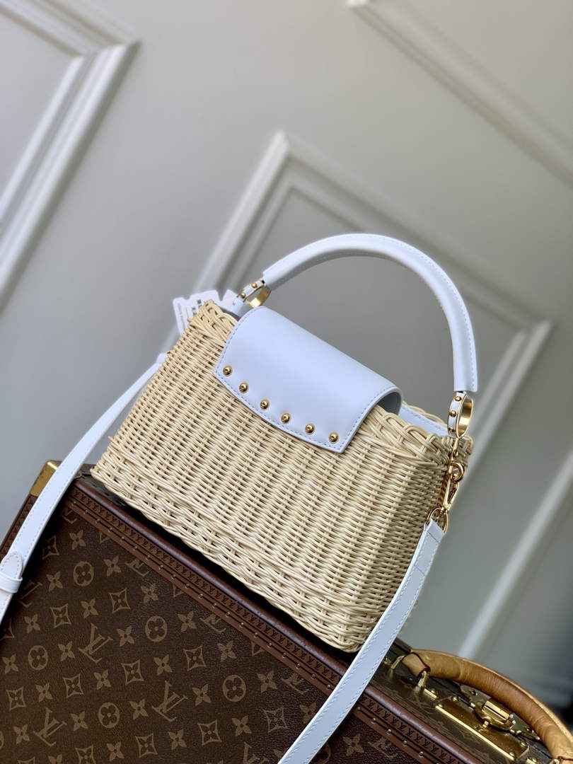 Louis Vuitton Capucines BB Bag, M29501 Blue Rattan and cowhide leather - Default Title - View 3