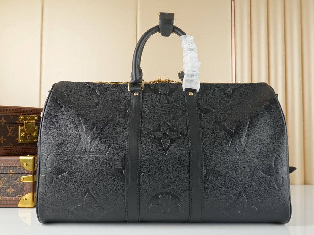 Louis Vuitton Keepall Bandouliere 45 Travel Bag M45532 Black Leather