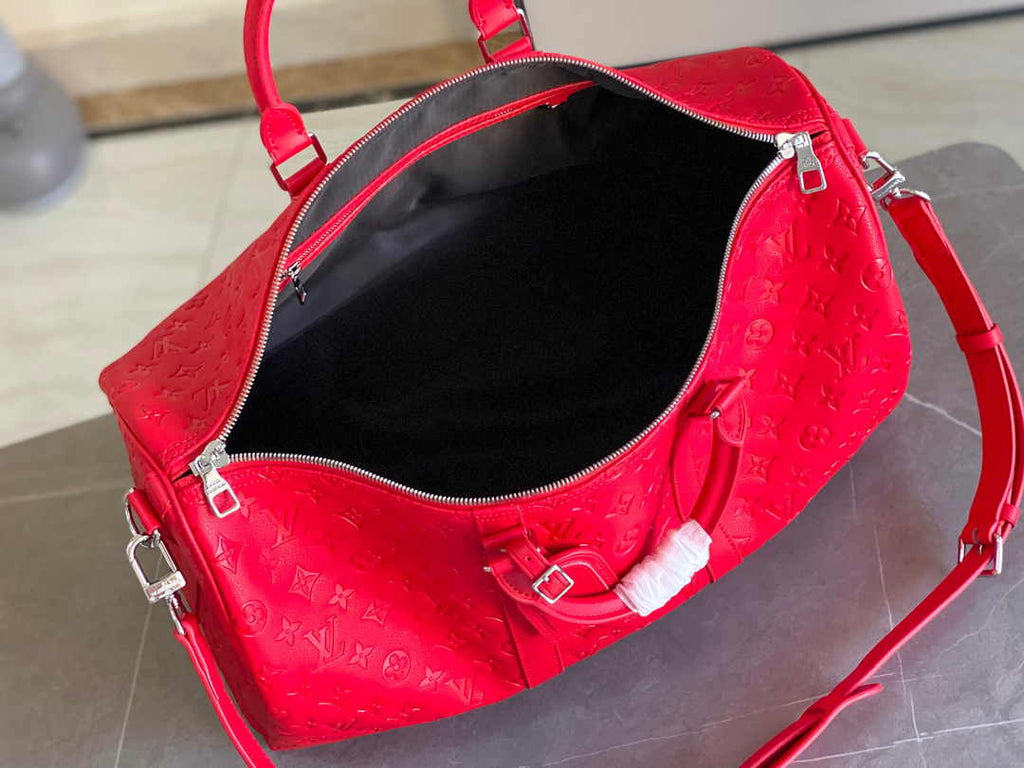 Louis Vuitton Keepall Bandoulière 50 M23750 Red Leather