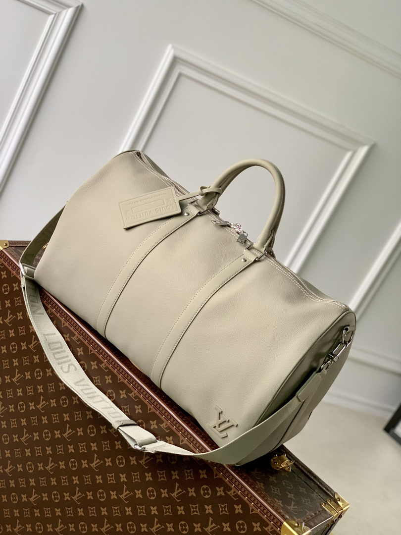 Louis Vuitton Keepall Bandouliere 50 Bag M22609 Gray Leather