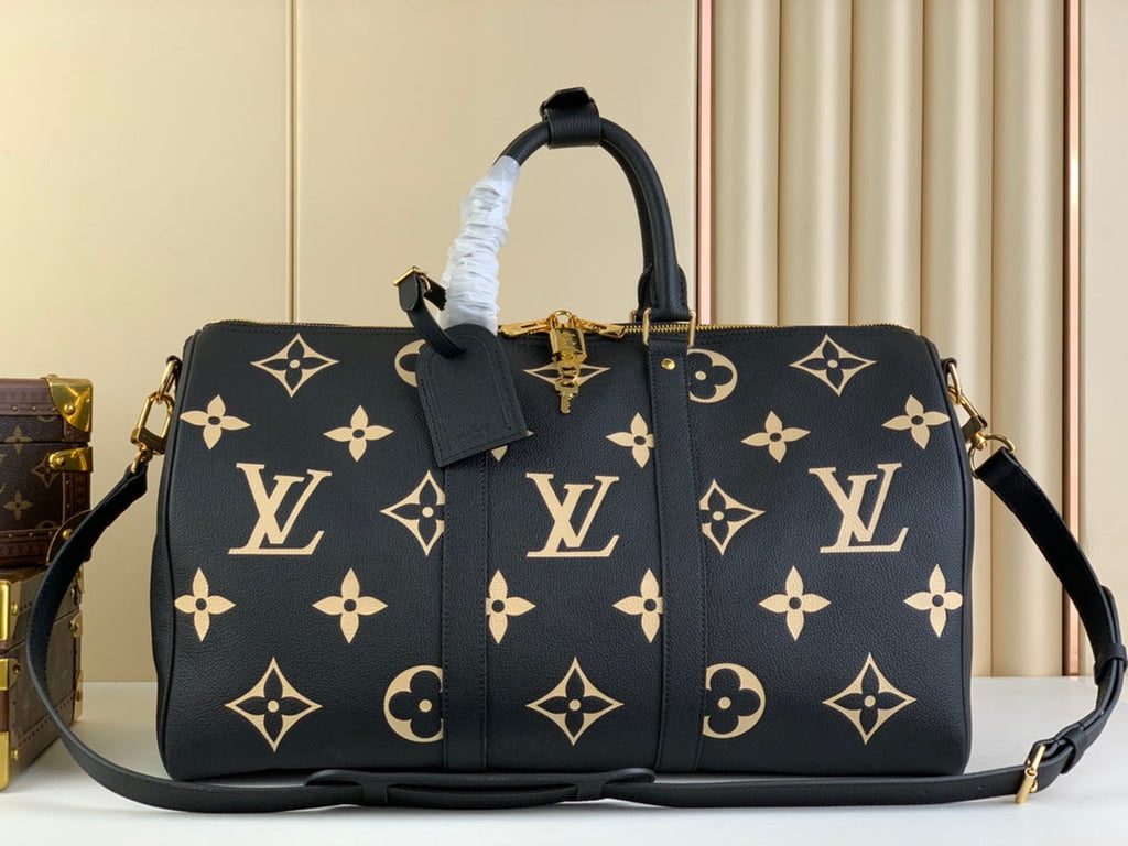 Louis Vuitton Keepall Bandoulière 50 M46670 Black Leather