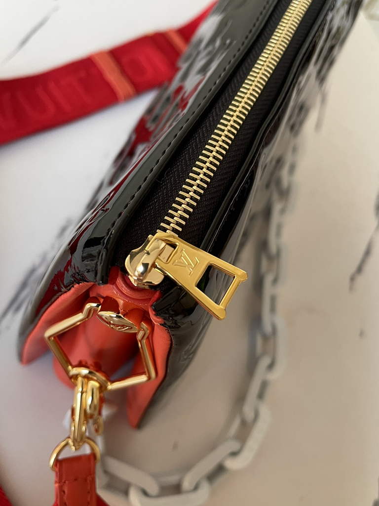 Louis Vuitton M20369 Coussin MM Handbags patent calfskin Black Red - Default Title - View 7