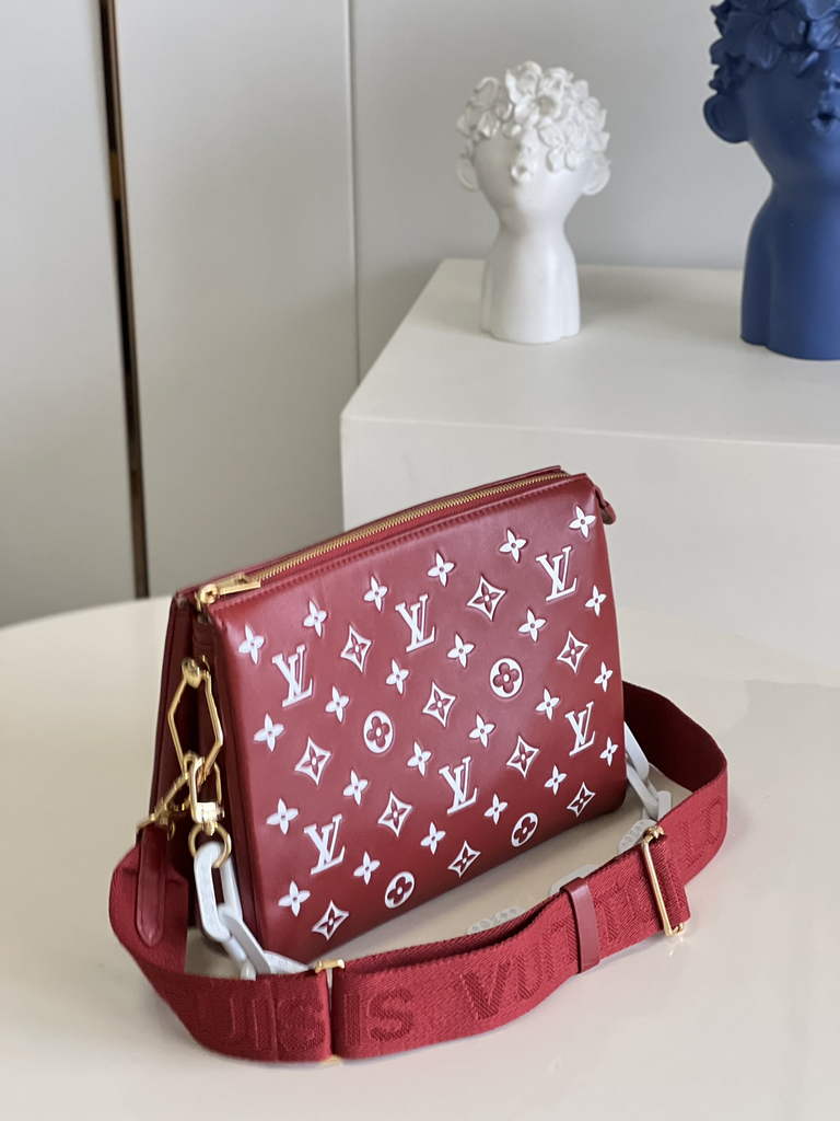 Louis Vuitton M20761 Coussin PM Handbag Lambskin Wine Red - Default Title - View 6